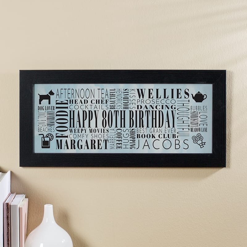 80th birthday gift ideas word picture