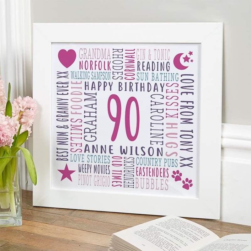 gift ideas for 90 year old woman personalised picture