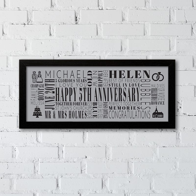 anniversary present for husband wife custom word picture print