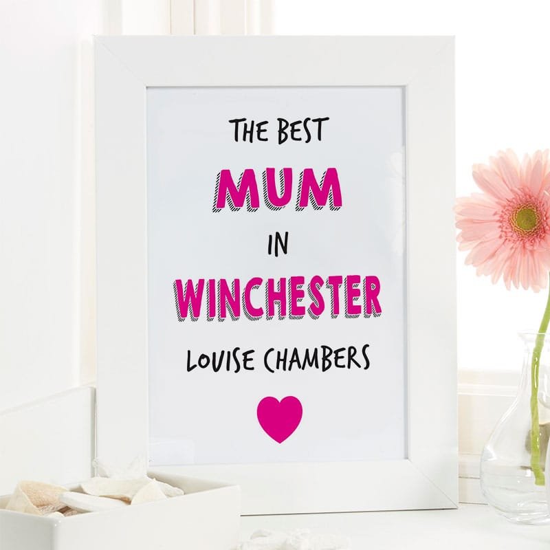 best mum in personalised picture print