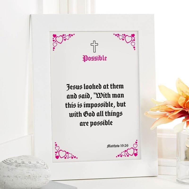 bible verse personalised framed print