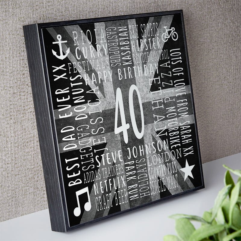 40th birthday gifts for men personalised framed picture