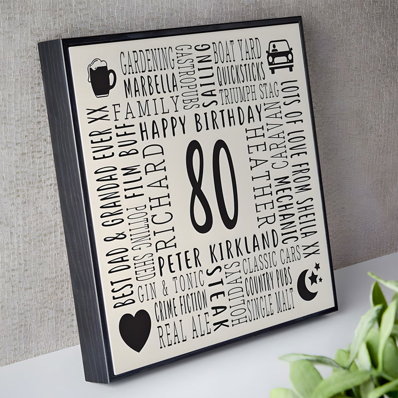 80th Birthday Personalised Gifts for Men | By Chatterbox Walls