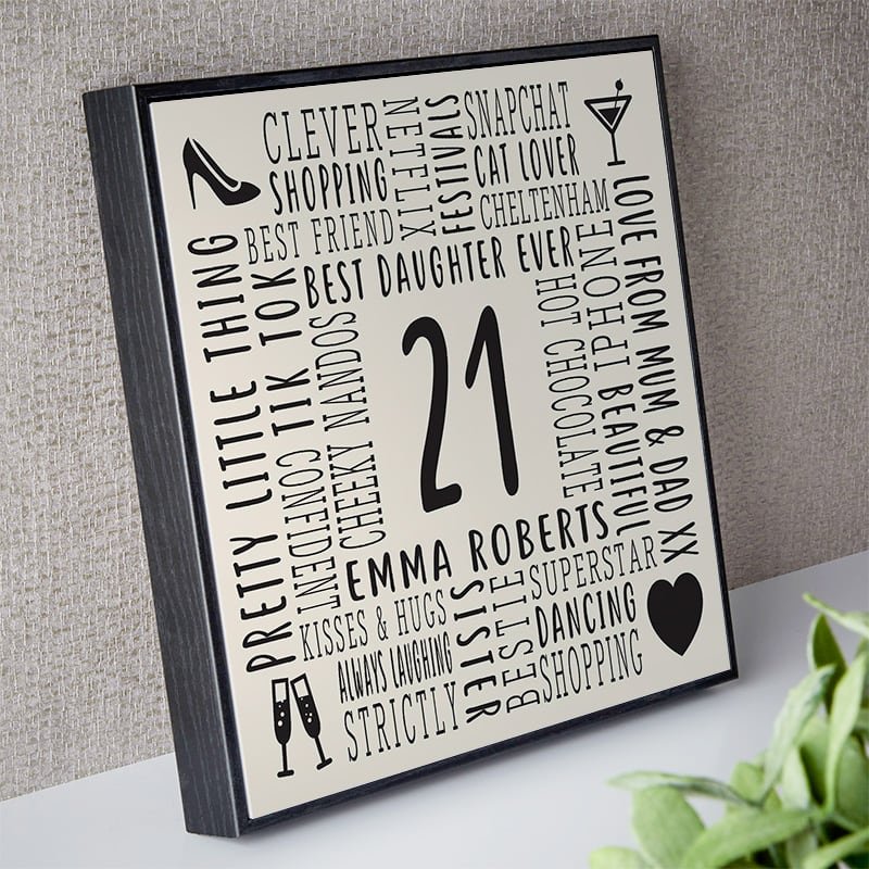 21st birthday gift for girls custom text picture
