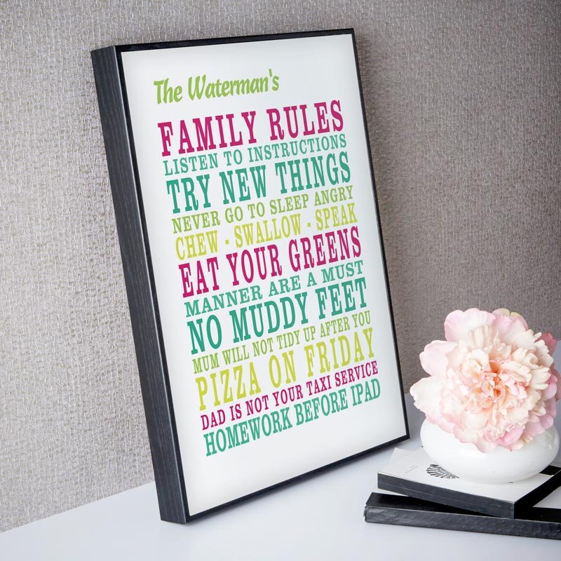 house rules poster box frame