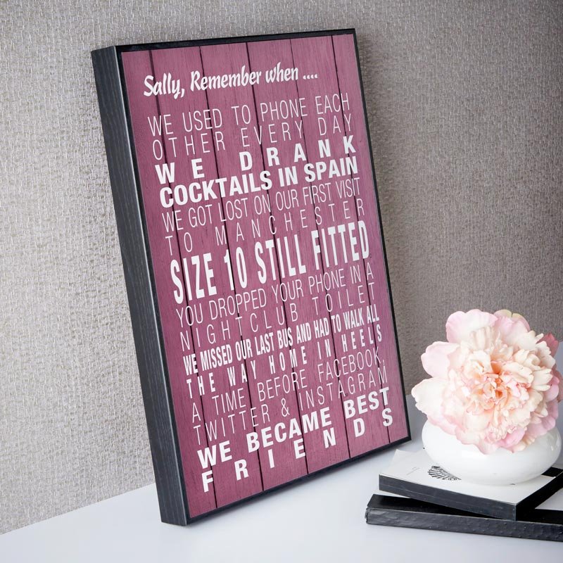 box frame remember when personalised print gift