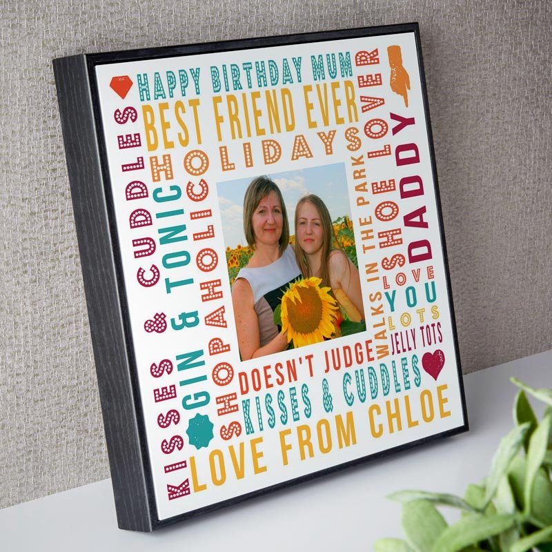 box framed word and picture print