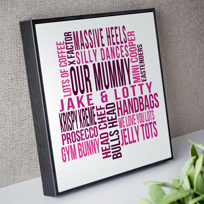 personalised typography gift box frame