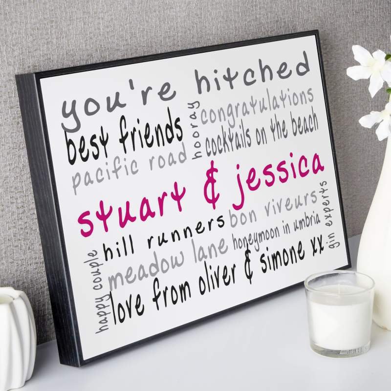 personalised word print picture gift