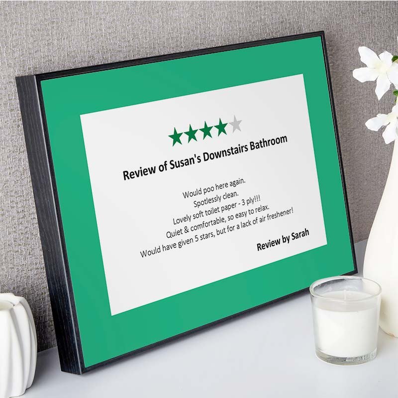 personalised bathroom review framed print