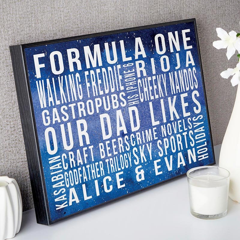 framed typography gift print for dad