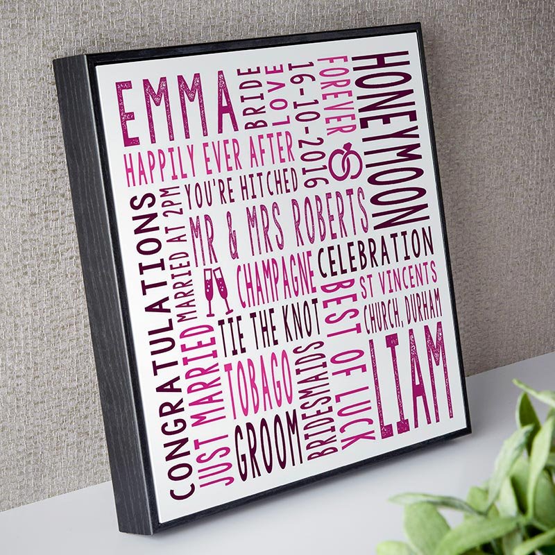 personalised wedding anniversary typography gift