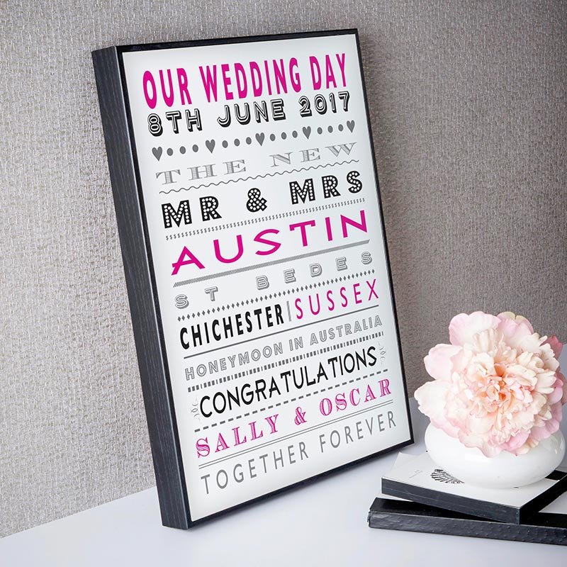 personalised print wedding typography