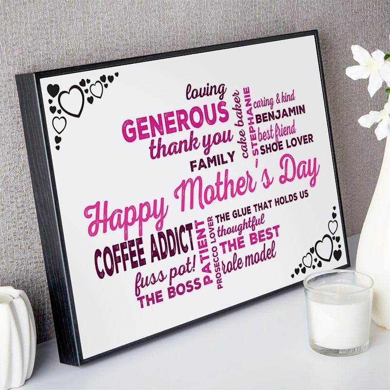 mothers day personalised typography gift