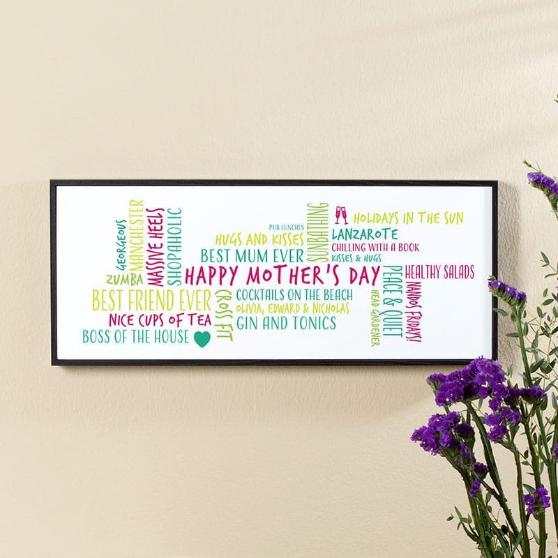mothers day present personalised word picture