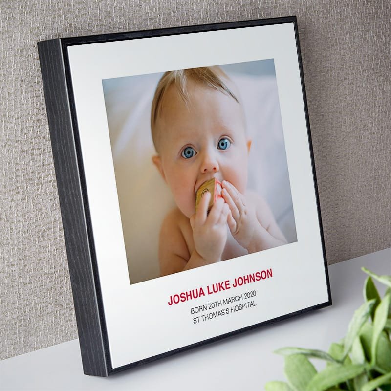 baby photo with text personalised