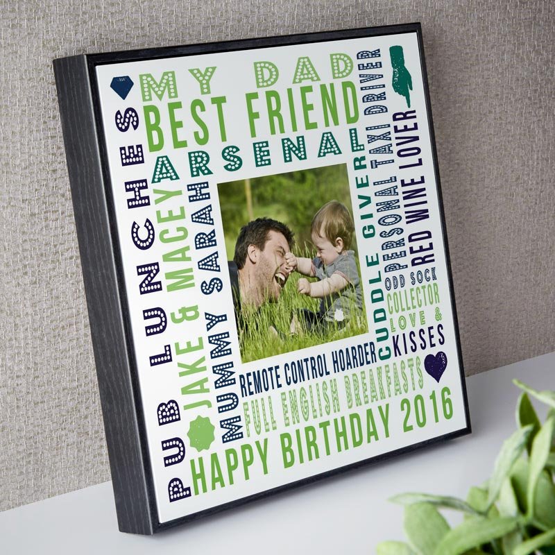 unique birthday gift for dad words and photo upload