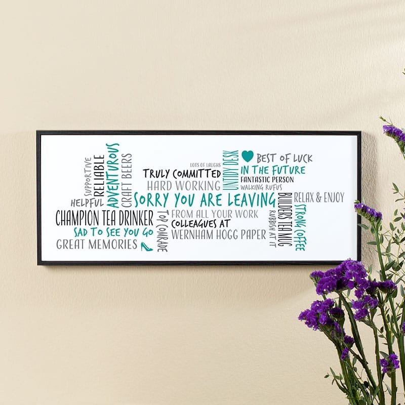 leaving work gift word cloud picture wall art