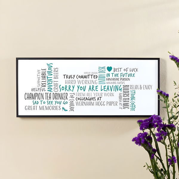 Leaving Work Gift of Personalised Word Cloud Picture Print