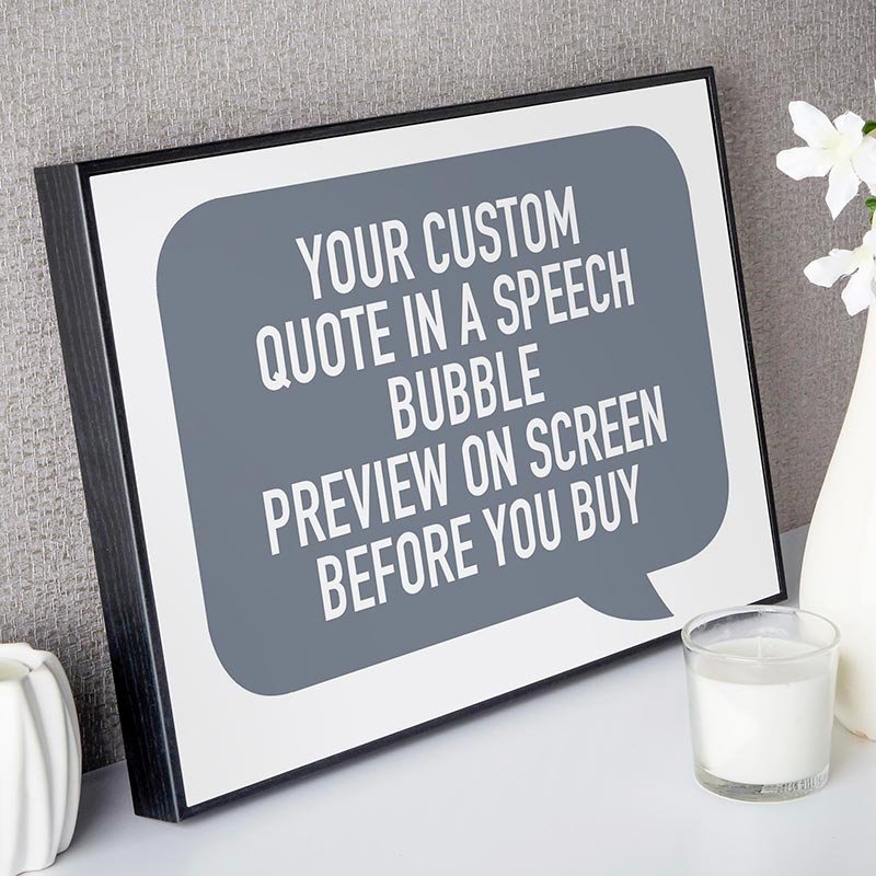 personalised word art speech bubble comic style