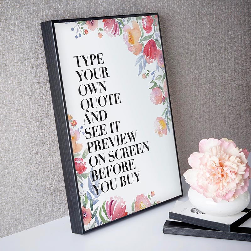 custom word art quote framed print