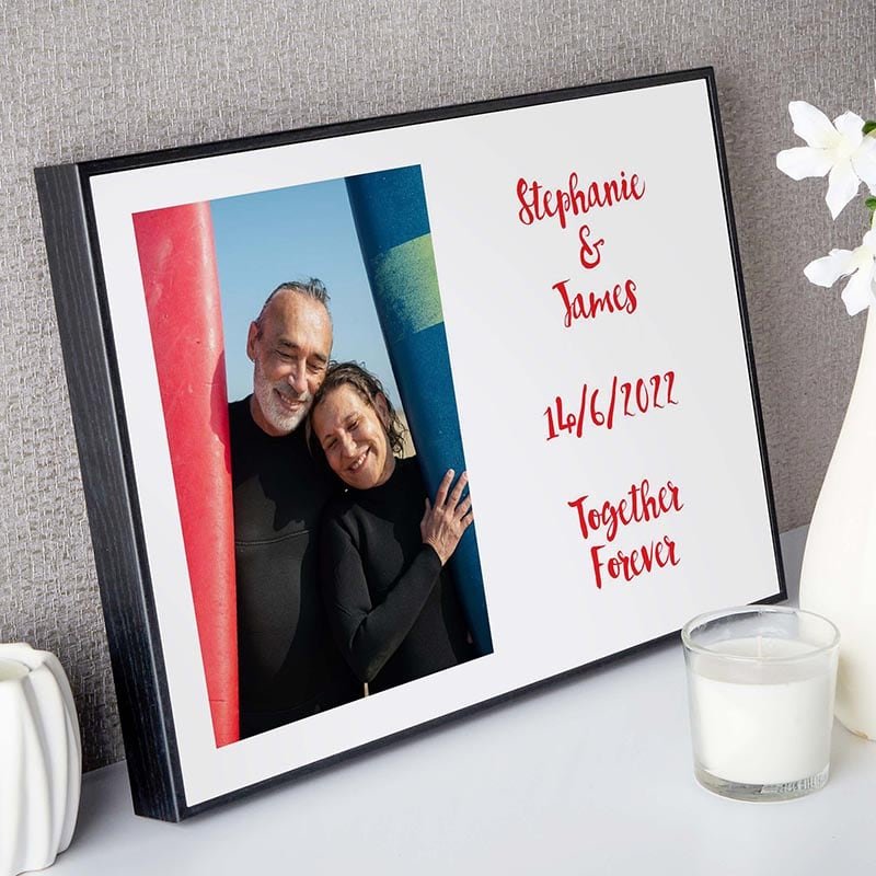 photo framed wall art with personalised text gift