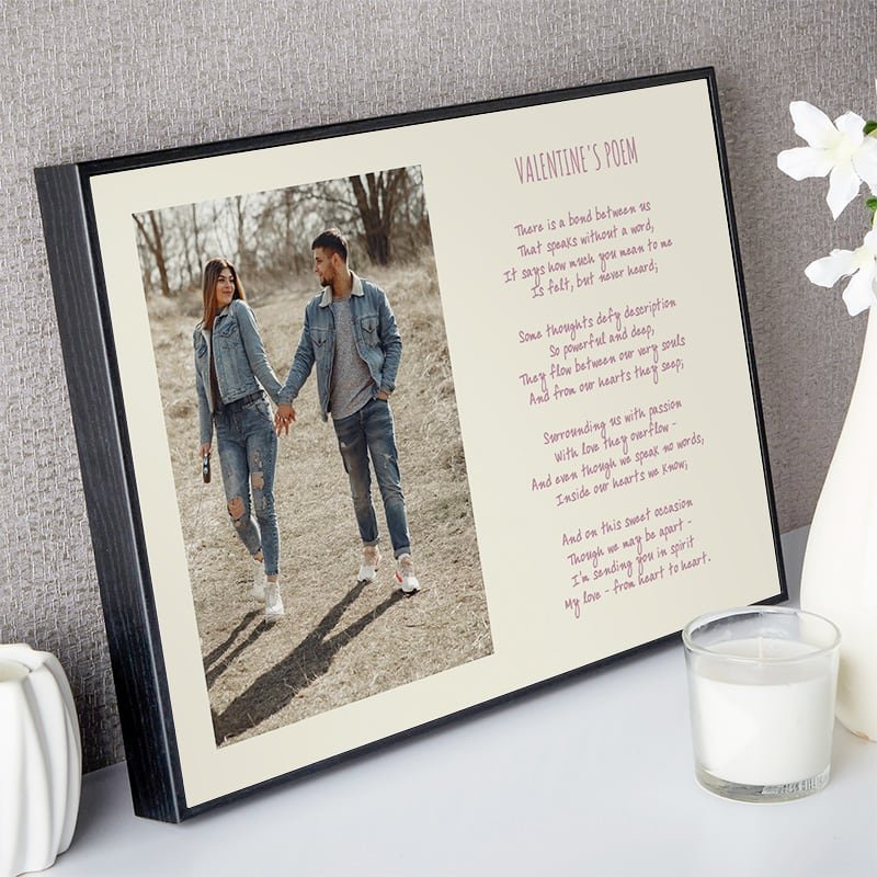 valentines day present personalised framed poem with photo