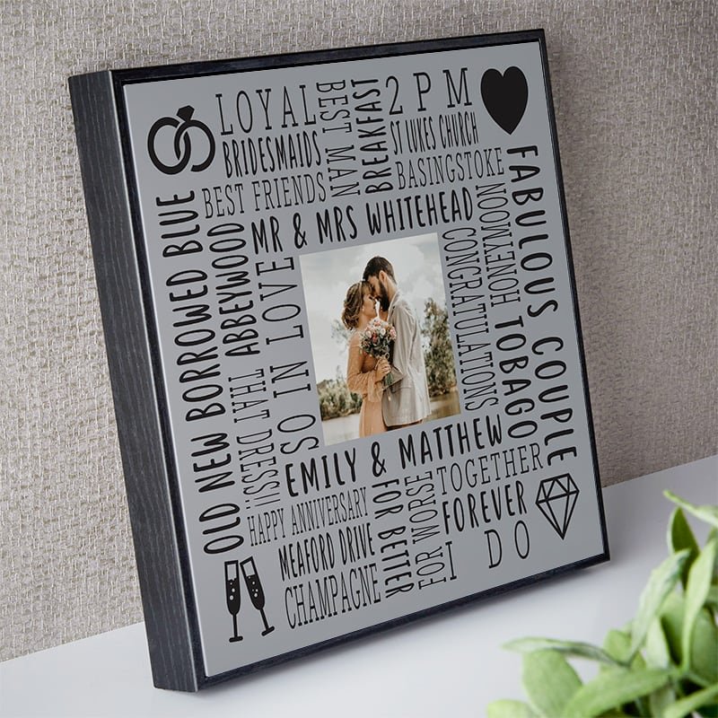 anniversary gift wedding photo picture with custom words
