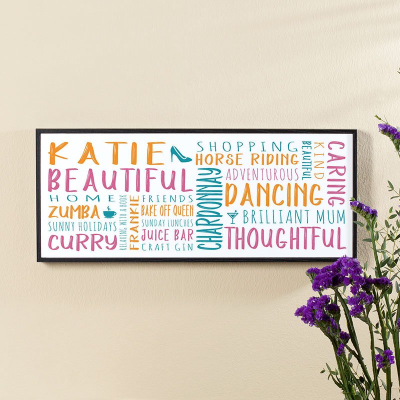 word art personalised gift box frame