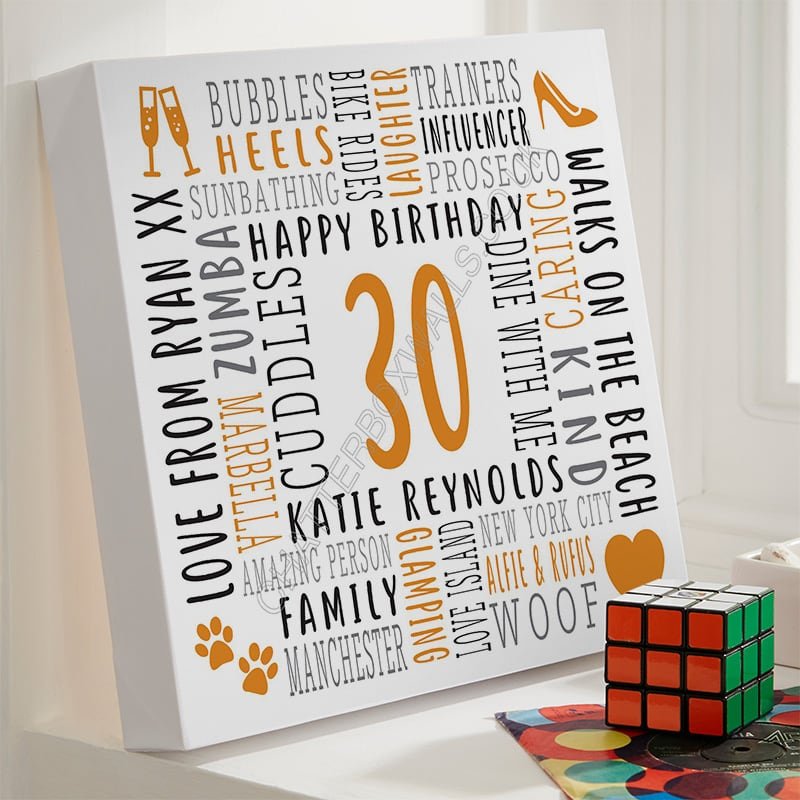 30th birthday gift for her canvas print