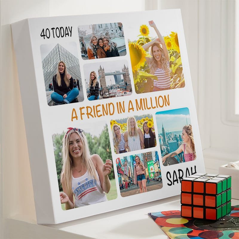 40th birthday photo collage canvas print with text