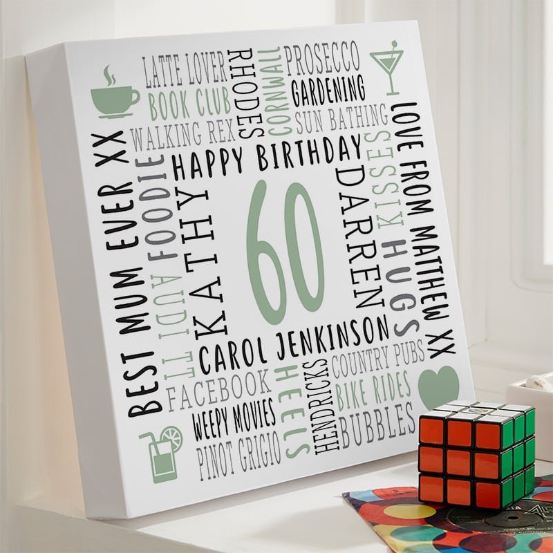 personalised gift for 60th birthday for her canvas