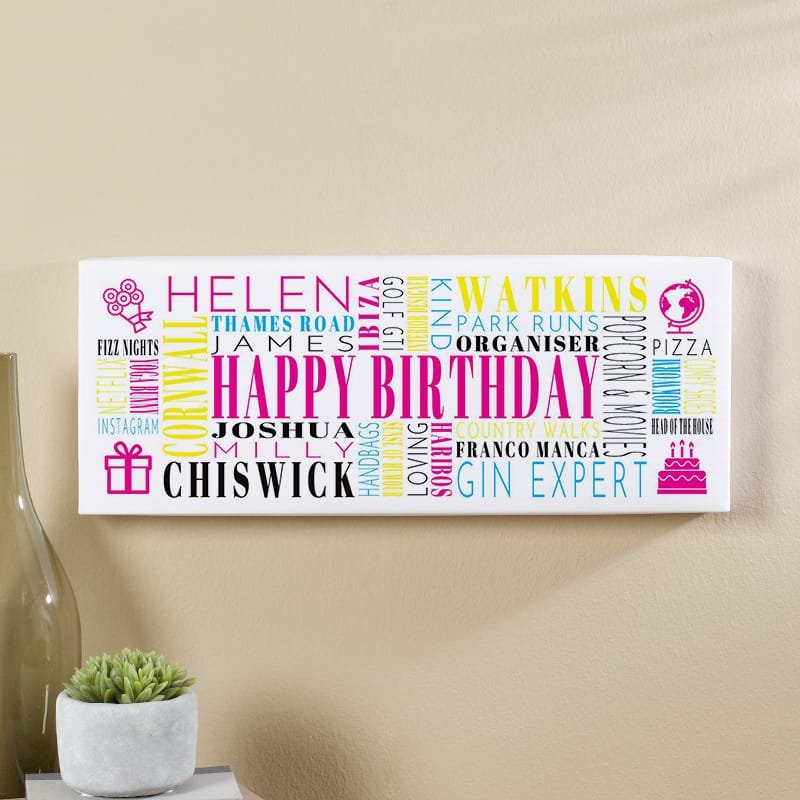 unique birthday gift ideas wordle canvas print