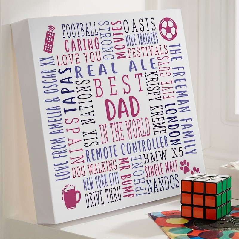 gift for dad personalised canvas with words