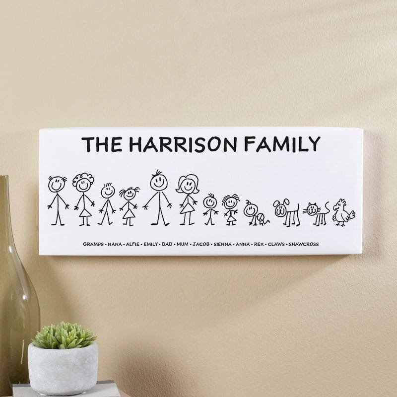 family character canvas print personalised