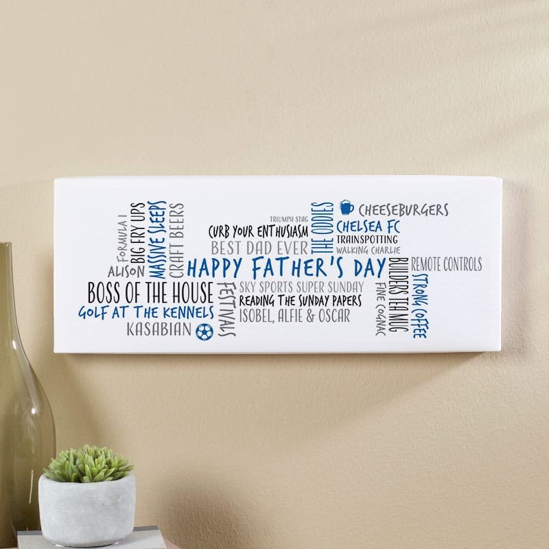 fathers day gift word cloud personalised framed wall art