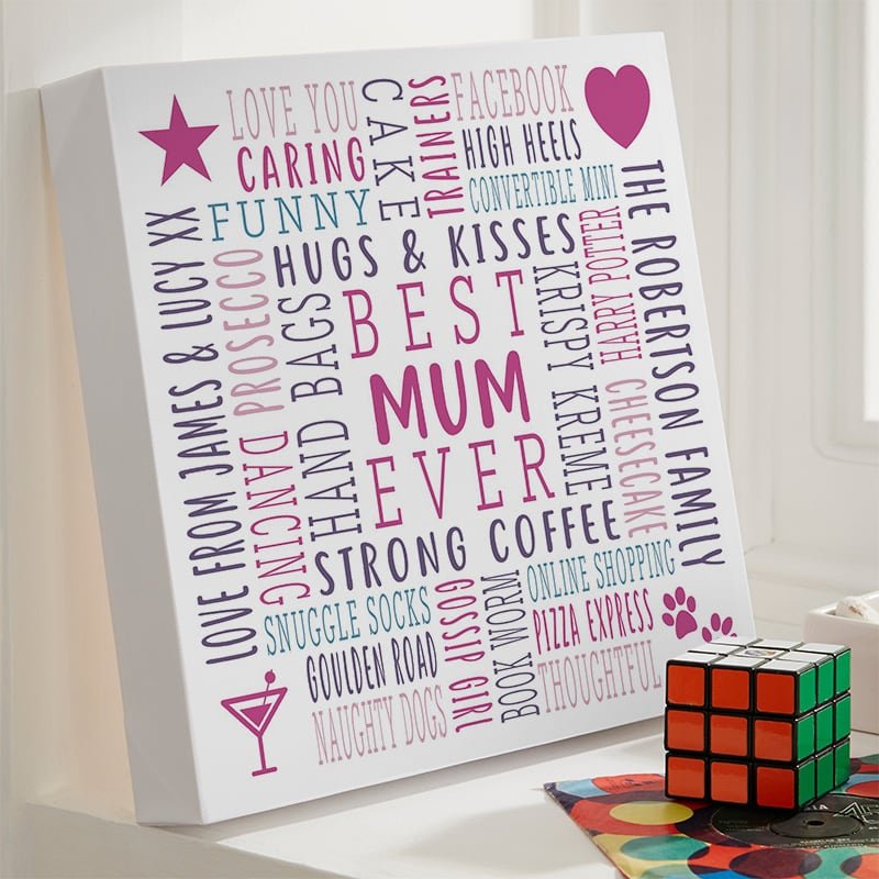 gift for mum personalised canvas with words