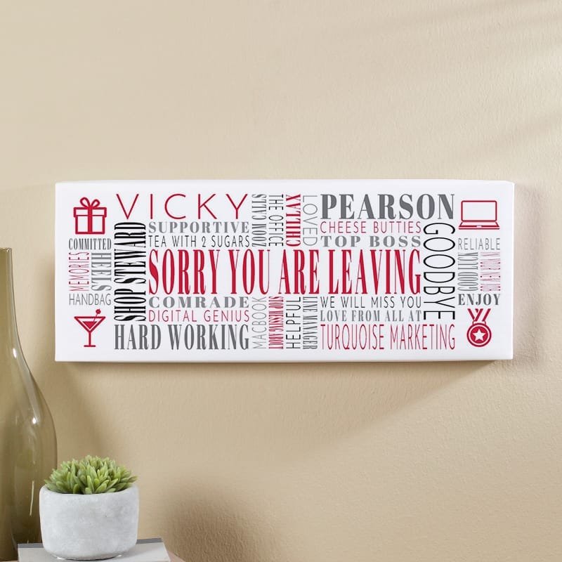 personalised gift for work colleague canvas picture