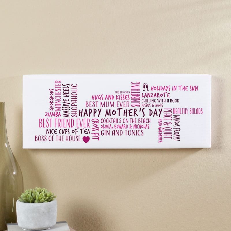 mothers day gift word cloud canvas picture print