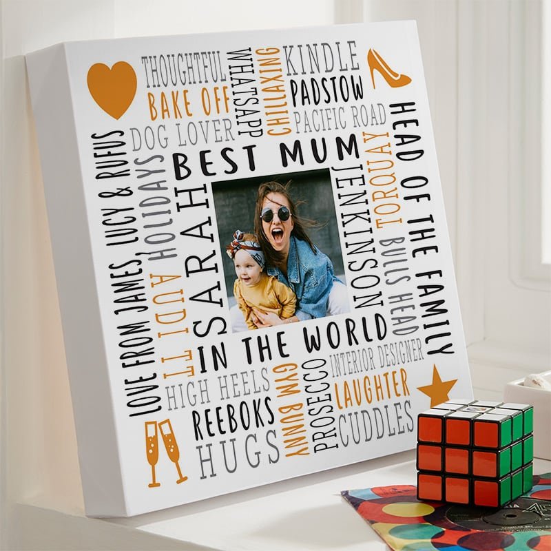 personalised canvas print with photo & text