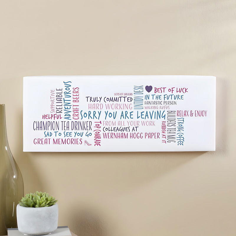 Leaving Work Gift of Personalised Word Cloud Picture Print