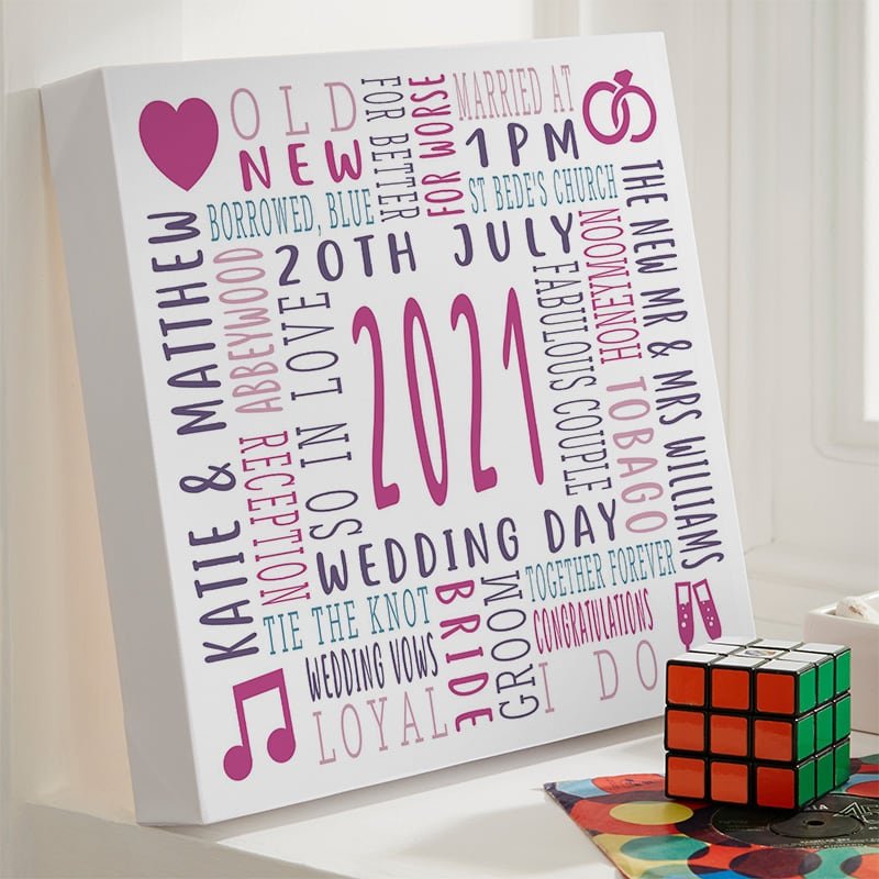 wedding gift personalised canvas print