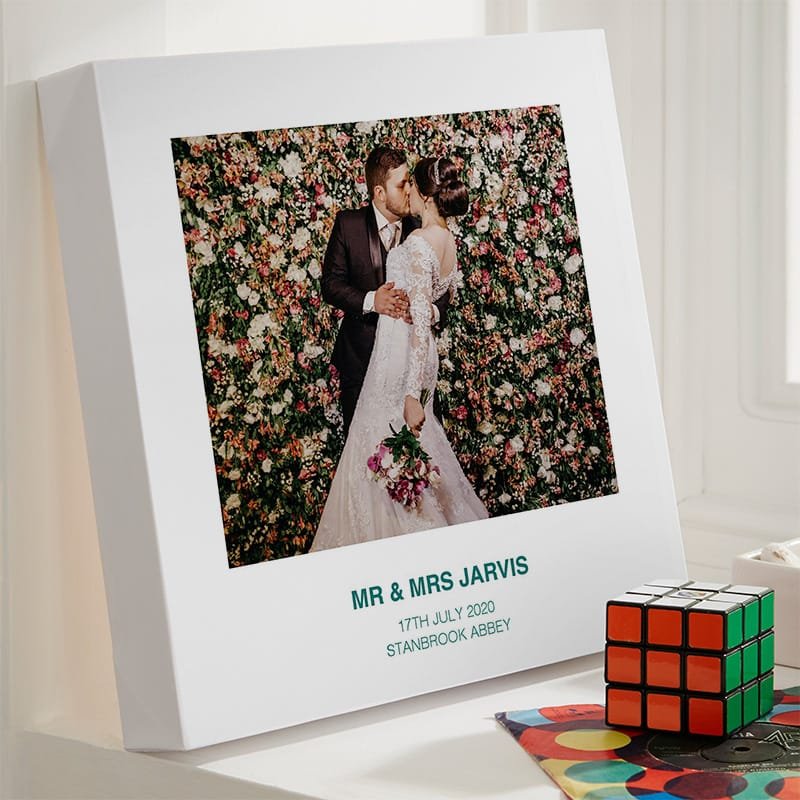 wedding photo canvas with text