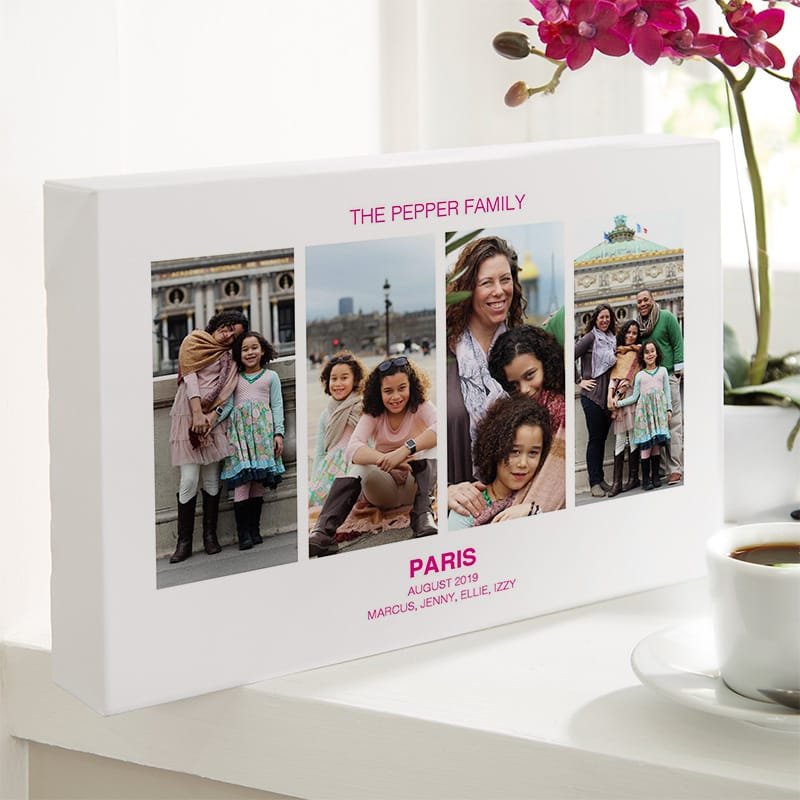personalised photo upload canvas with text