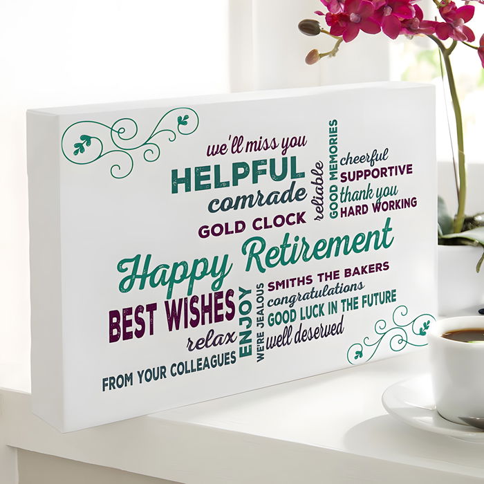 Personalised Retirement Leaving Present | Word Art Prints & Canvases