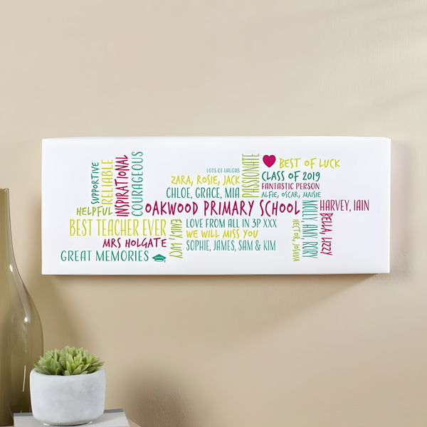 Teacher Gift of Personalised Word Cloud Picture By Chatterbox Walls