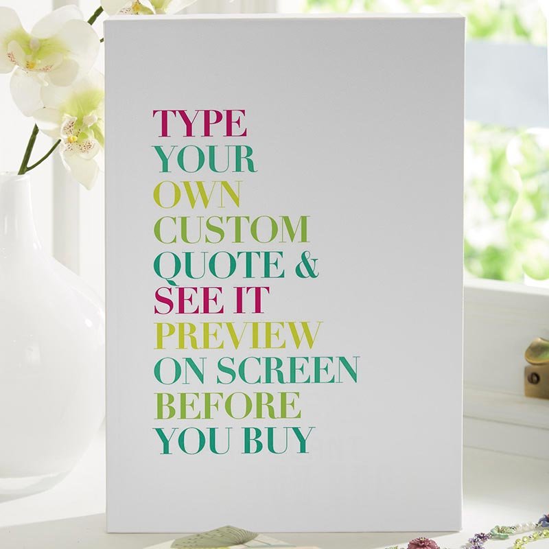 typographic art canvas print custom quote