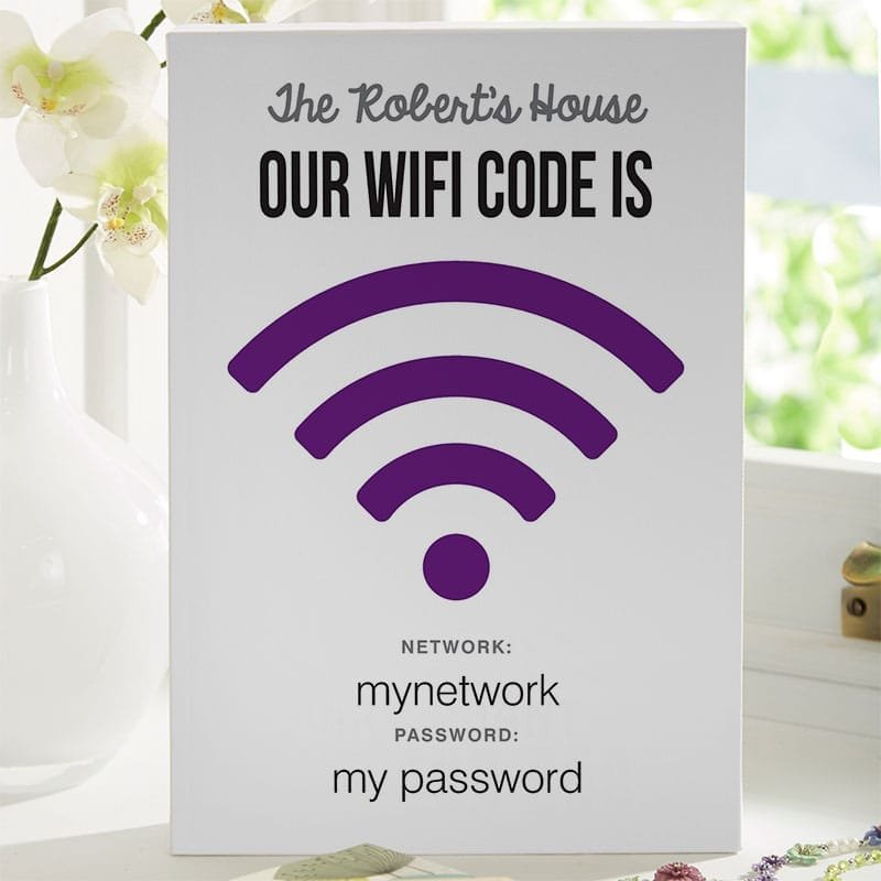 wifi sign personalised for gift
