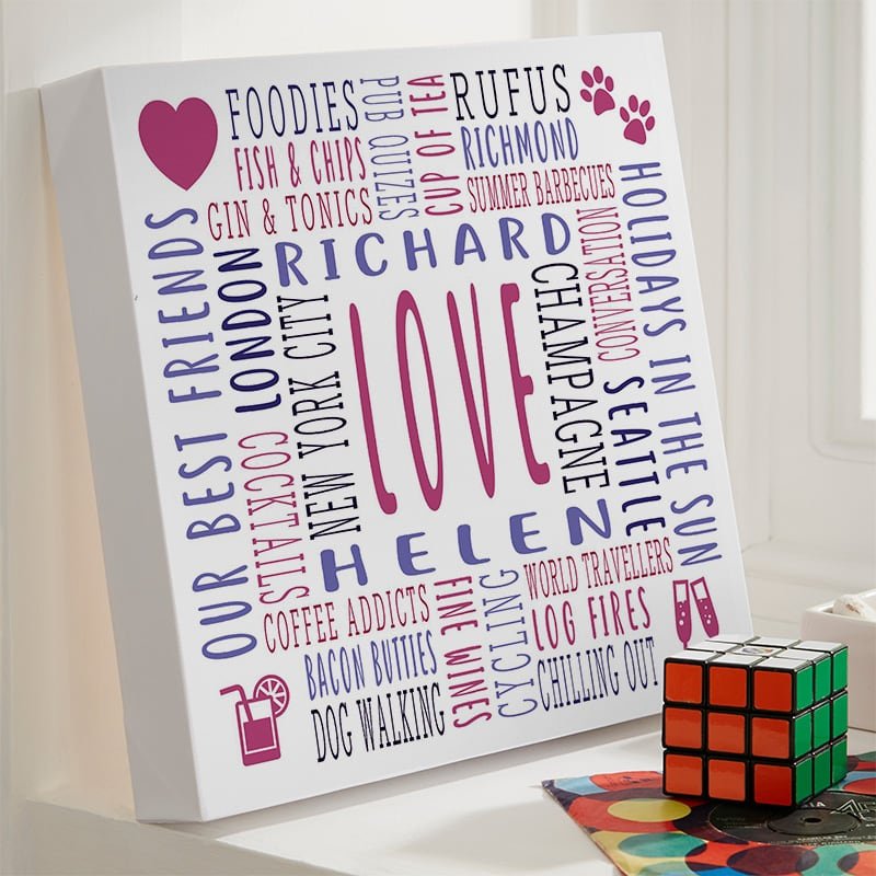 valentines gift personalised canvas