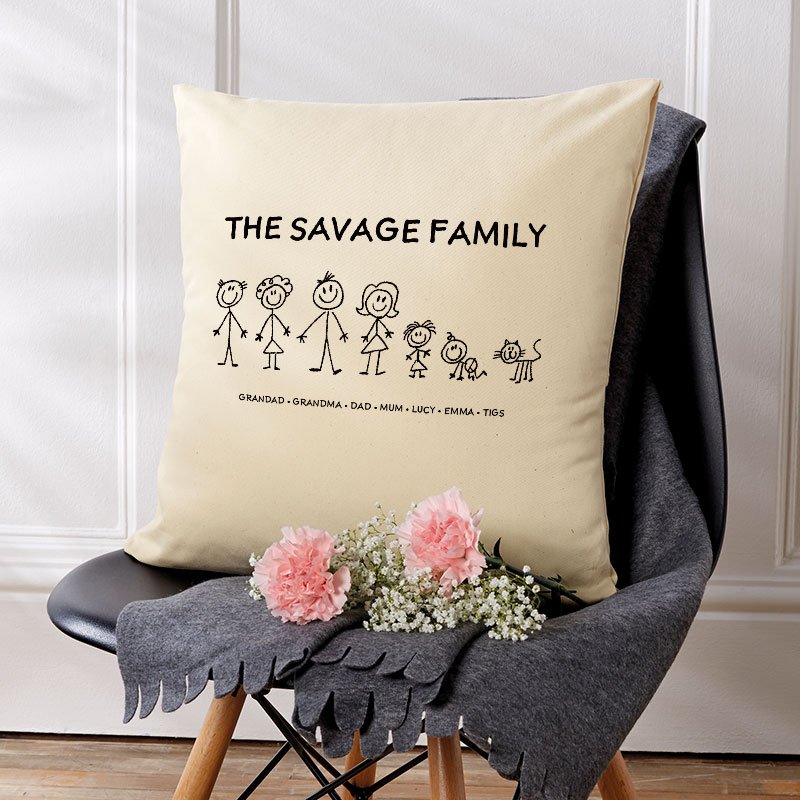 personalised christmas gift cushion family names